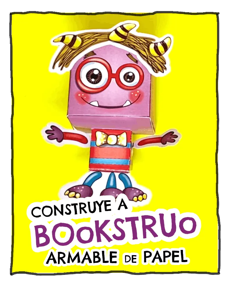 Bookstruo, juguete armable de papel.